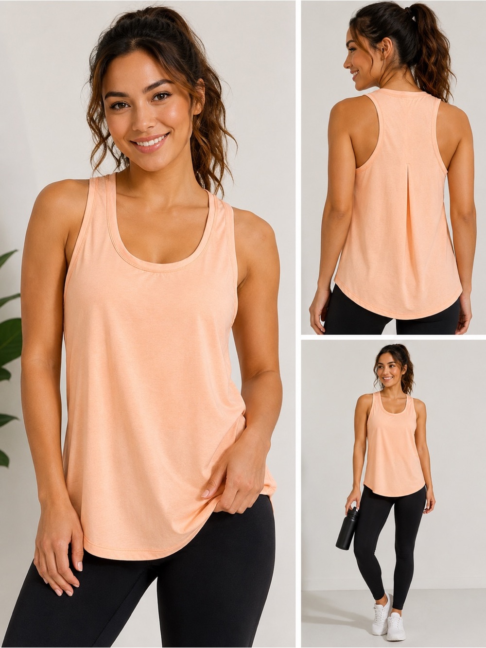 All in Motion Peach Racerback Tank Top - XXL